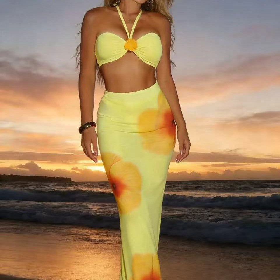 Three-Piece Separated Bathing Suit, Slim Fit Beach Wear