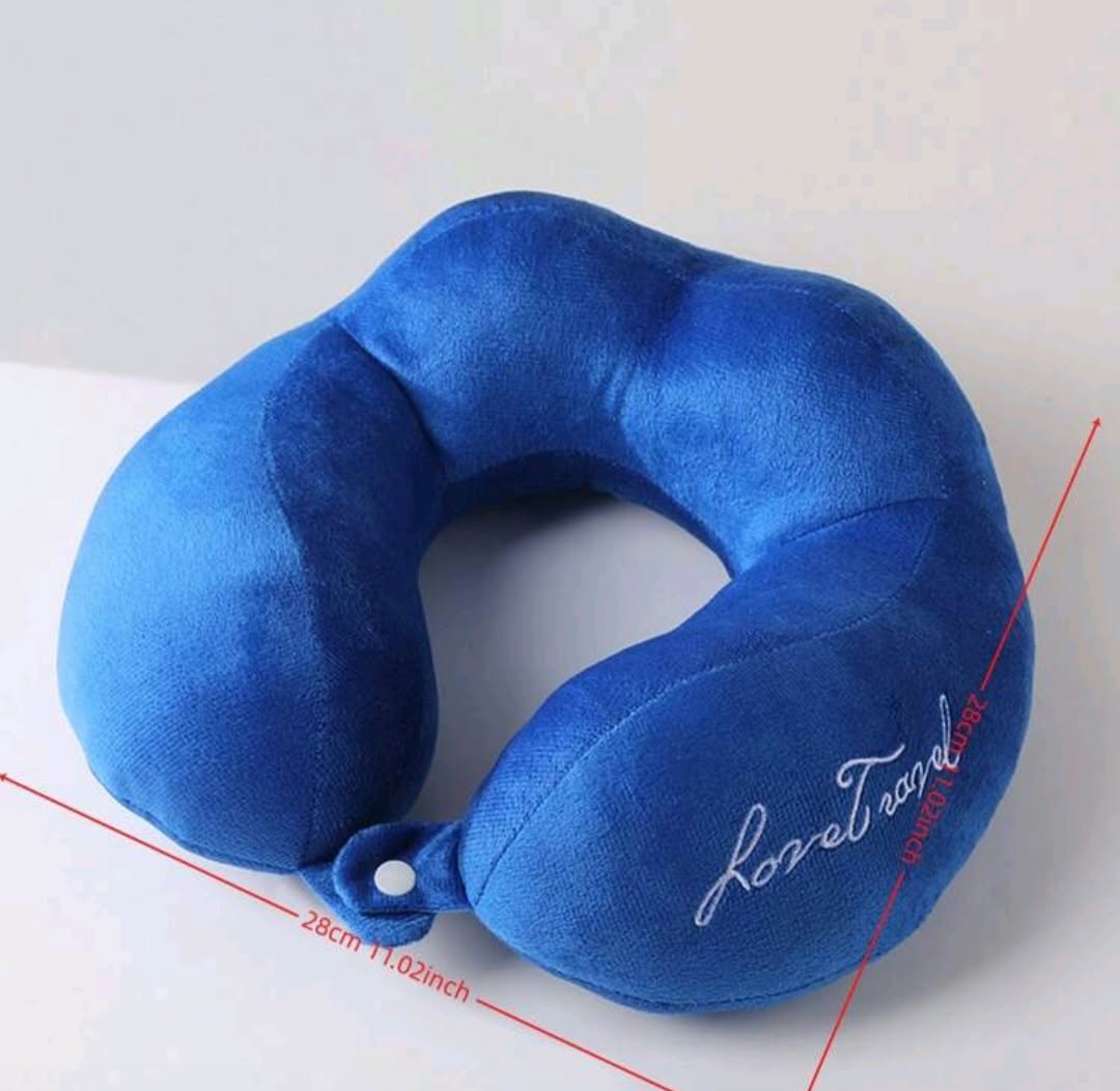 Oreiller de voyage en U — Bleu