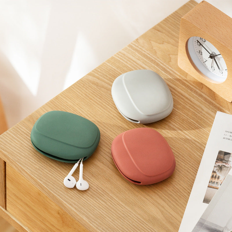 Silicone earphone cable bag Data cable storage case Silicone storage bag Silicone earphone bag