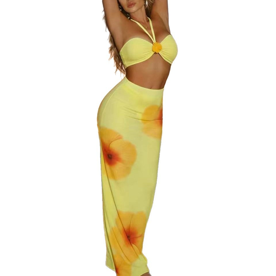 Three-Piece Separated Bathing Suit, Slim Fit Beach Wear