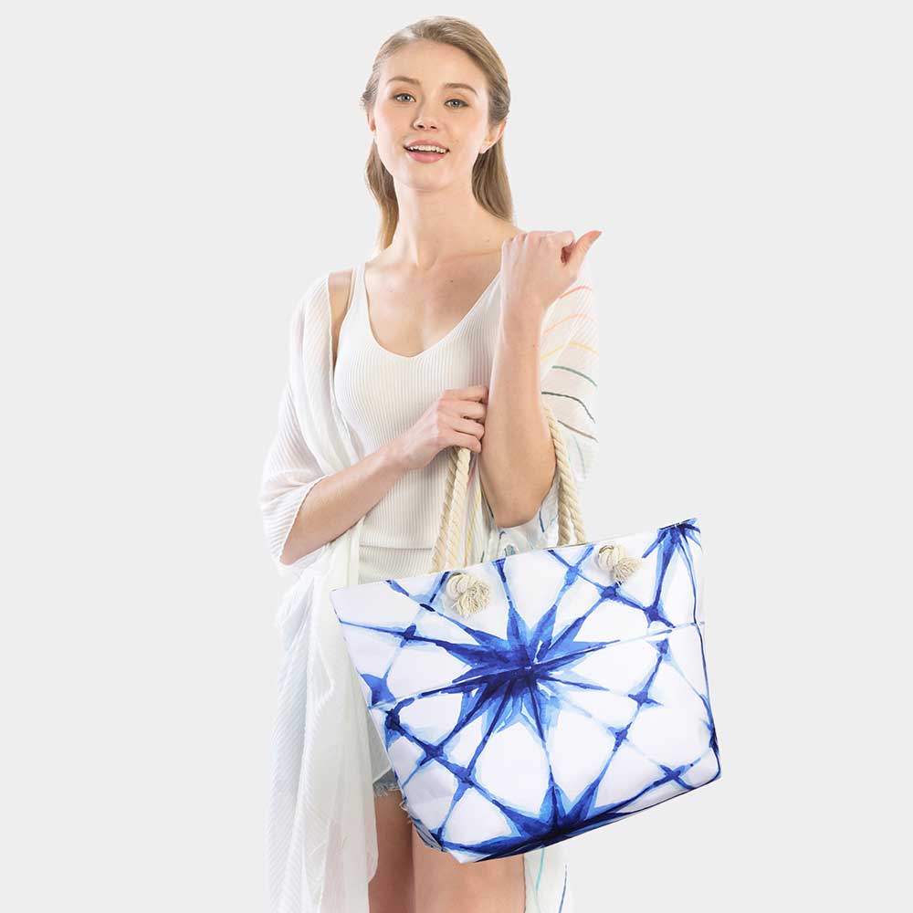 Sac fourre-tout de plage à imprimé tie-dye