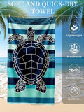 Serviette de plage tortue marine — légère et séchage rapide