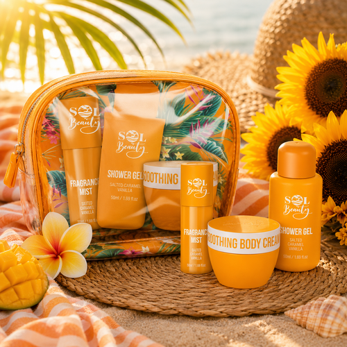 Ensemble trio SOL Beauty, ensemble cadeau trousse de voyage SOL Beauty assorti