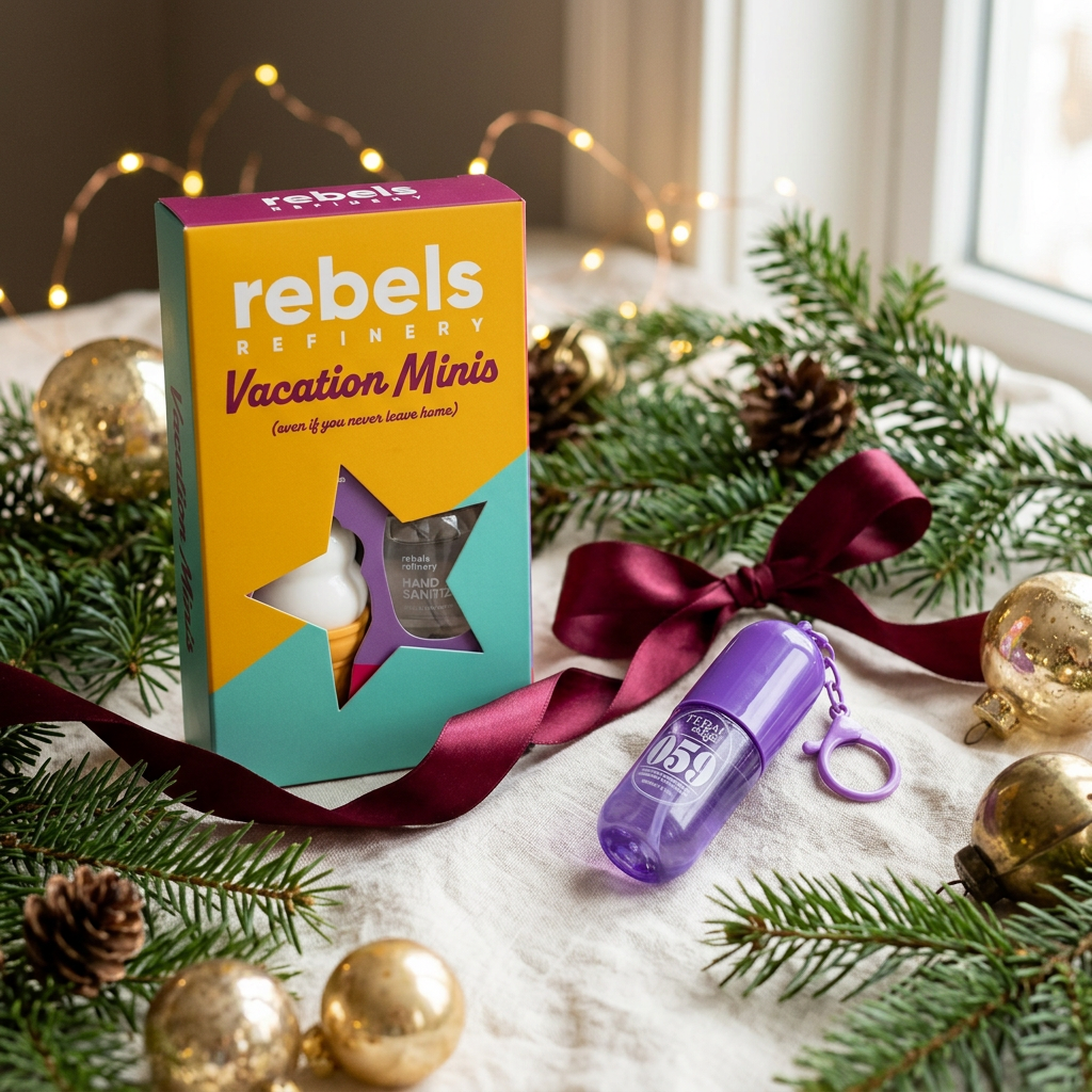 Coffret Vacation Minis et brume Feral Edge 059 dans un décor de Noël