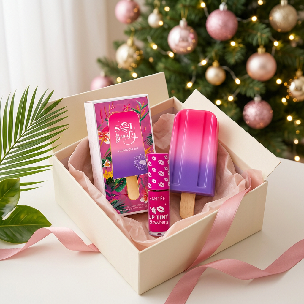 Combo Noël parfum SOL Popsicle Goyave crush et lip teint Fraise