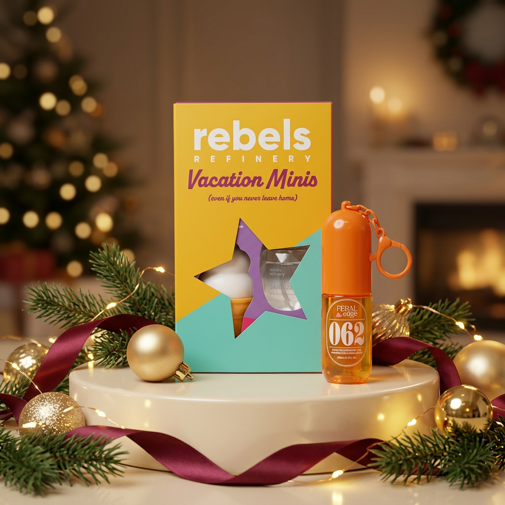Coffret Vacation Minis et brume Feral Edge 062 dans un décor de Noël