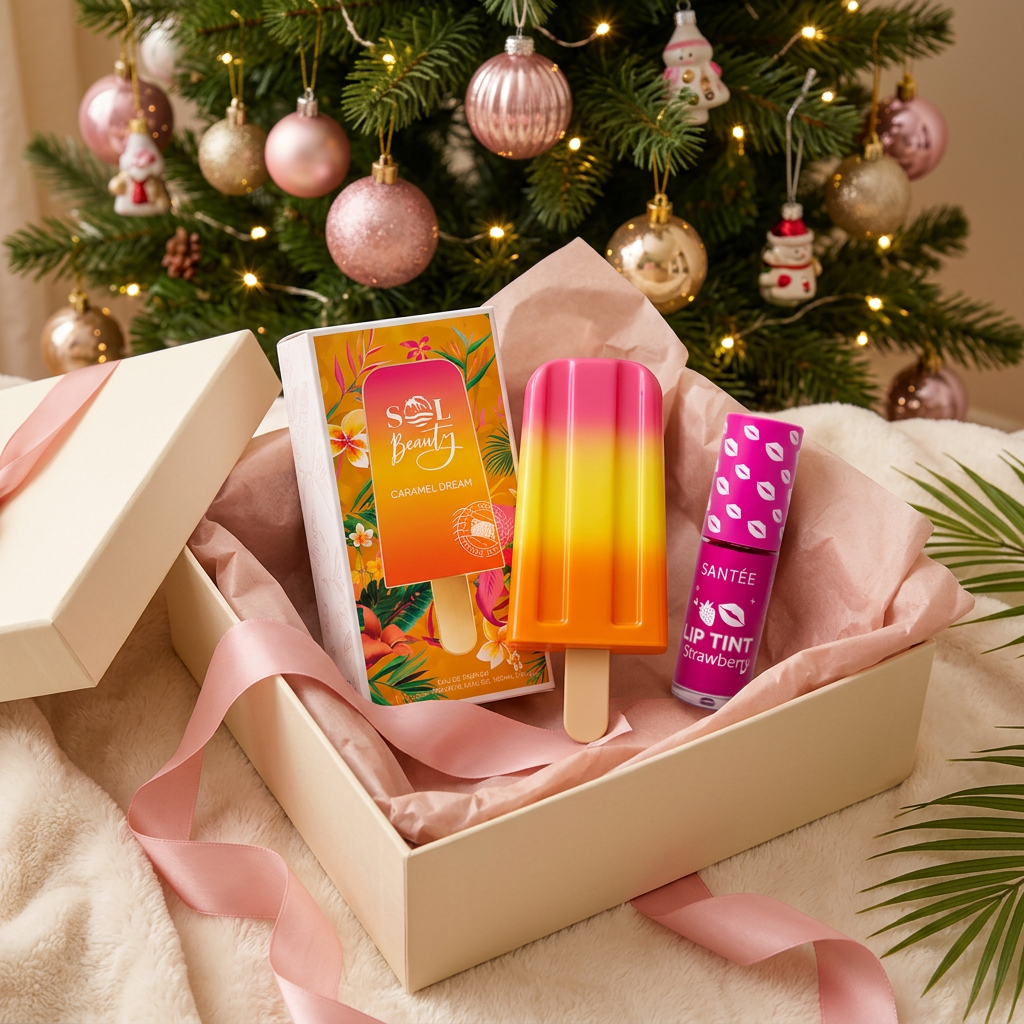 Combo Noël parfum SOL Popsicle Rêve de caramel et lip teint Fraise