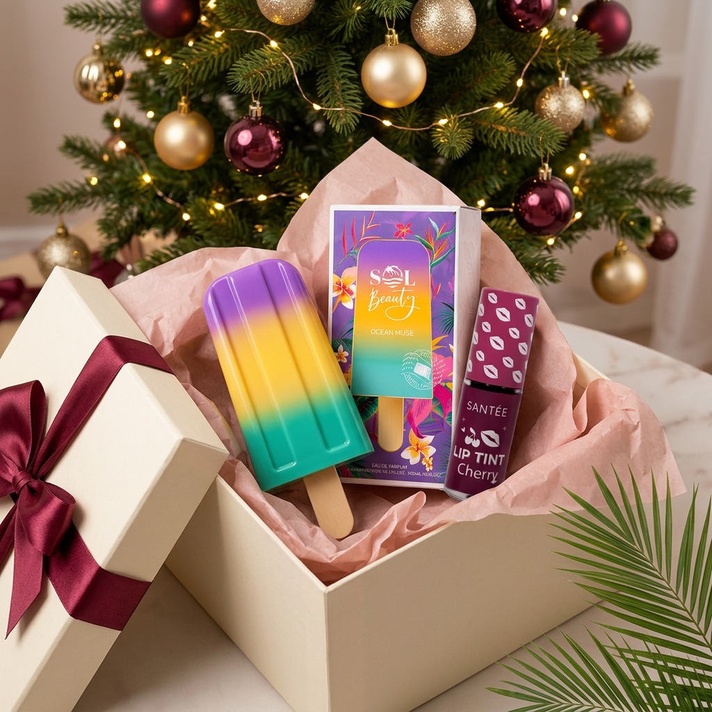 Combo Noël parfum SOL Popsicle Muse océane et lip teint Cerise