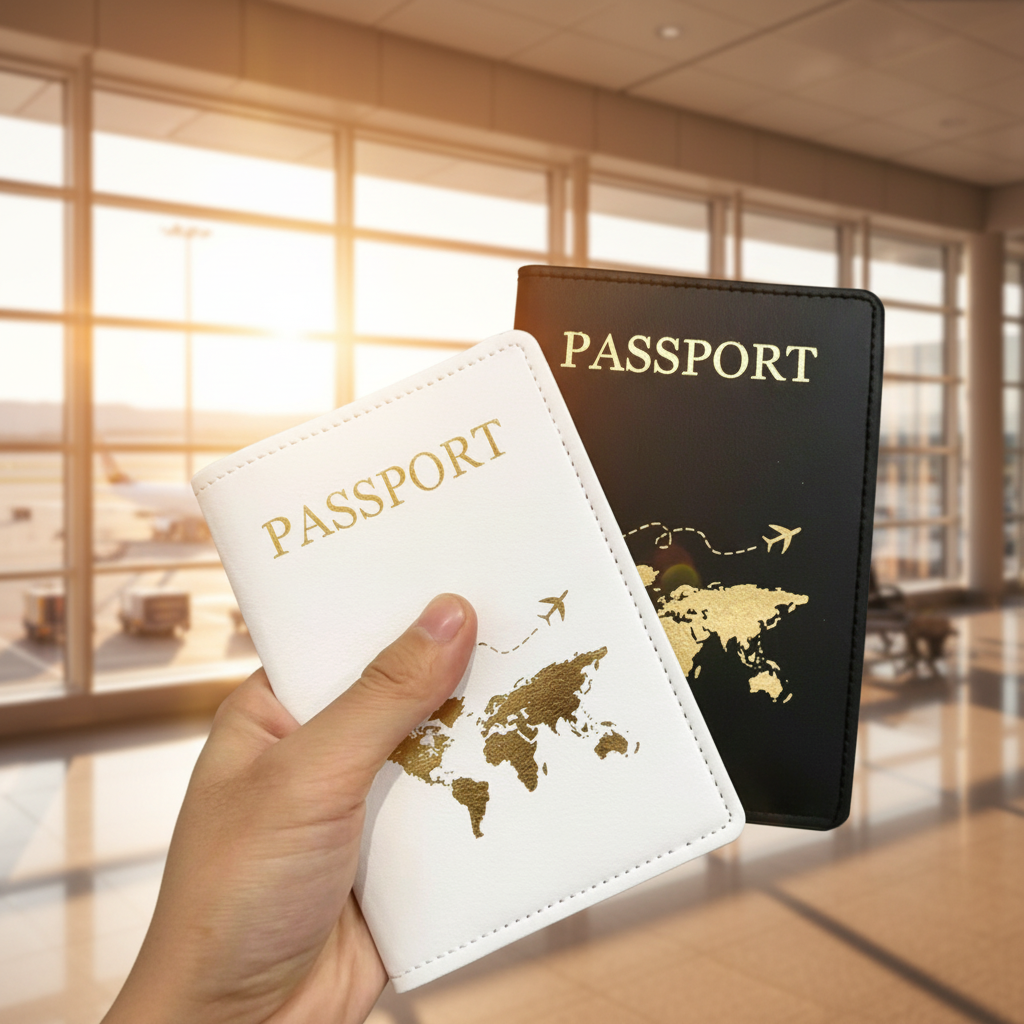 Porte-passeport carte du monde